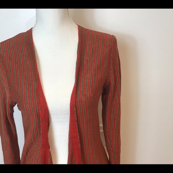 RALPH LAUREN PURPLE LABEL LONGLINE LINEN CARDI MED - Picture 3 of 7